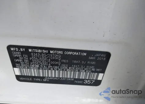 2018 Mitsubishi Outlander Sport 2.0 Le from USA, damaged, VIN JA4AR3AU1JU013406